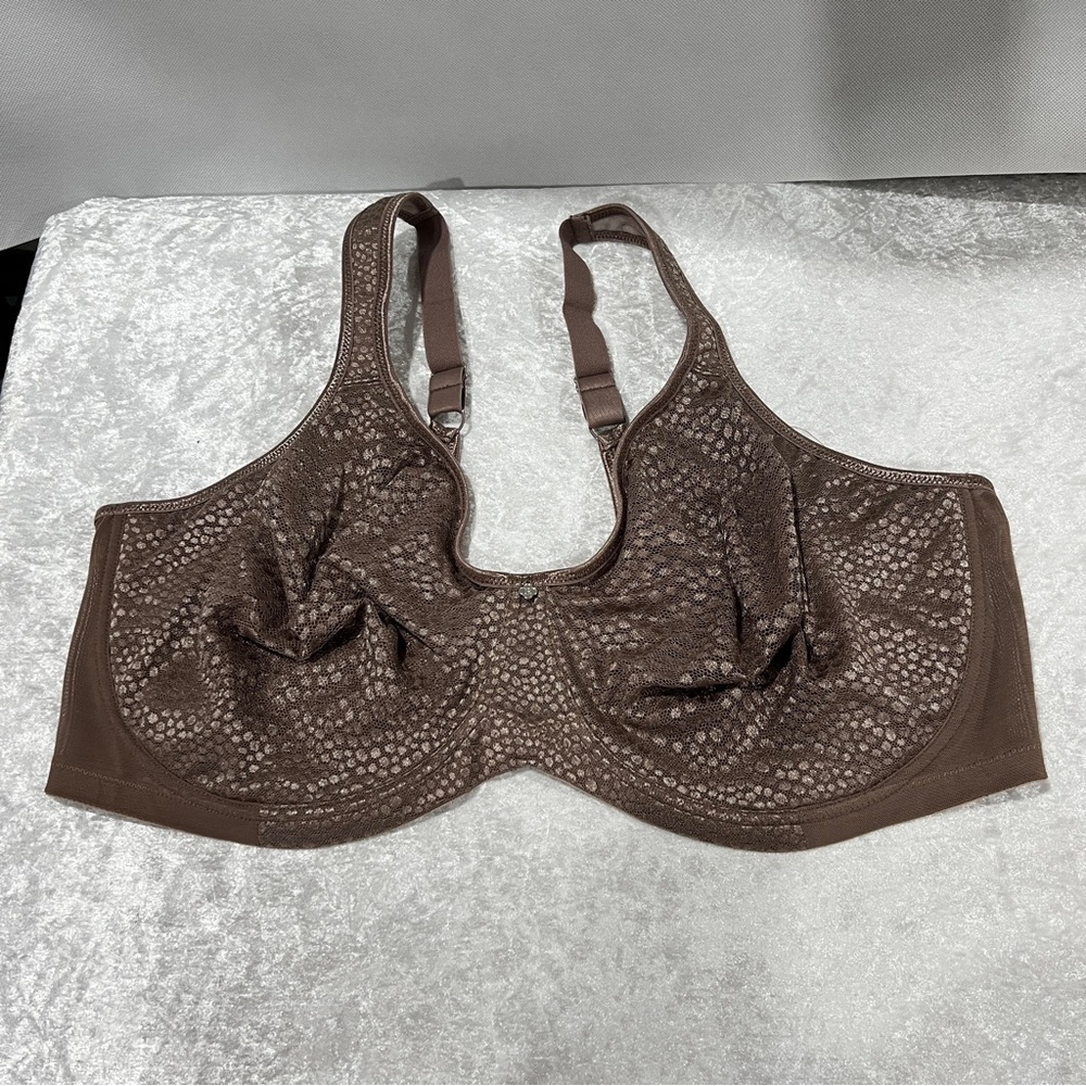 Breezies Underwire Diamond Shimmer Unlined Support Bra Brown Size 48DDD